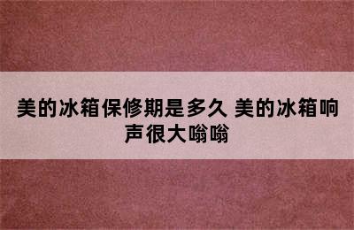 美的冰箱保修期是多久 美的冰箱响声很大嗡嗡